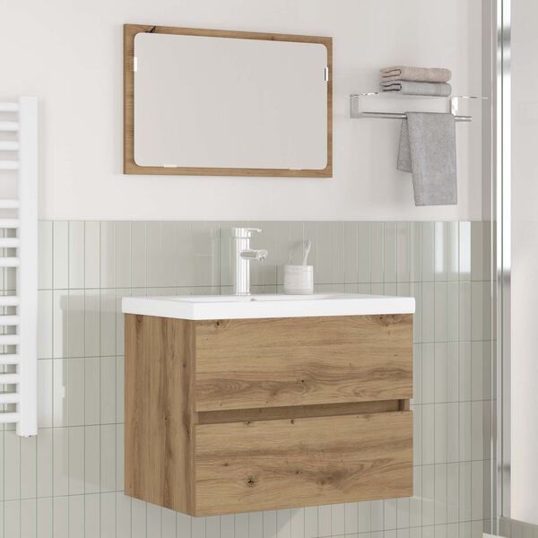 vidaXL Set di mobili per il bagno 3 pcs Rovere artigianale