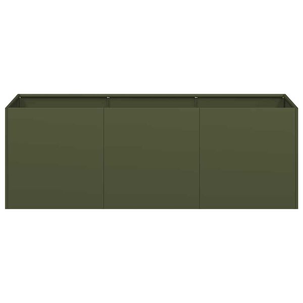 vidaXL Fioriera Verde Oliva 120x40x40 cm in Acciaio Laminato a Freddo
