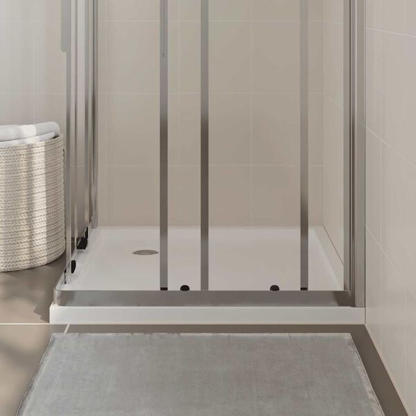 vidaXL Piatto Doccia Quadrato in ABS Bianco 80x80 cm