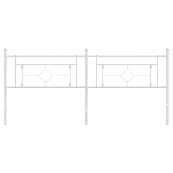 vidaXL Testiera di Ricambio in Metallo Bianco 193 cm