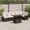 vidaXL Set Divano da Giardino con cuscino 7 pcs Marrone Poly Rattan