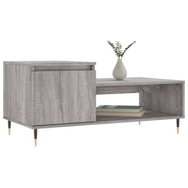 vidaXL Tavolino da Salotto grigio sonoma 100x50x45cm Legno Multistrato