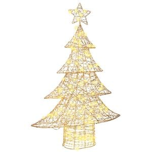 vidaXL Albero di Natale 120 LED Bianco caldo 120,5 cm PET