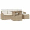 vidaXL Set Divano da Giardino 6 pz Beige polyrattan