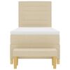 vidaXL Letto a molle con materasso Crema 80 x 200 cm Tessuto
