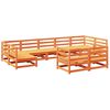 vidaXL Set Divani da Giardino 9 pz Marrone Cera Legno Massello Pino