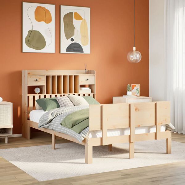 vidaXL Letto Libreria senza Materasso 135x190 cm in Legno di Pino