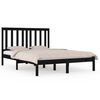 vidaXL Giroletto Nero in Legno Massello 135x190 cm Double