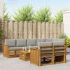 vidaXL Set divani con cuscino 9 pcs Grigio Naturale e Chiaro