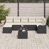 vidaXL Set Divano da Giardino Nero polyrattan