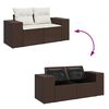vidaXL Set Divani da Giardino 9pz con Cuscini Marrone in Polyrattan