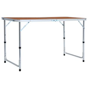 vidaXL Tavolo da Campeggio Pieghevole in Alluminio 120x60 cm