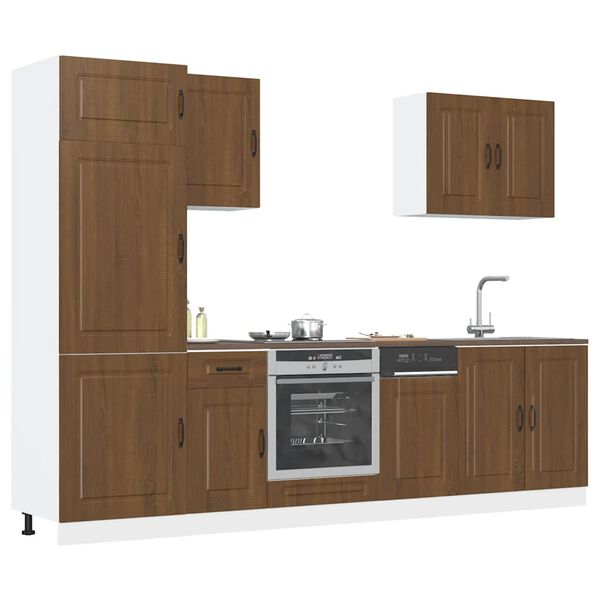 vidaXL Set Mobili da Cucina 7 pz Kalmar Rovere Marrone in Truciolato