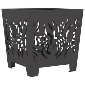 vidaXL Focolare Nero 40 x 40 x 40 cm acciaio corten
