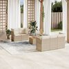 vidaXL Set Divano da Giardino 6 pz con Cuscini Beige in Polyrattan