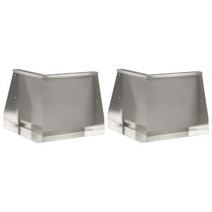 vidaXL Muro di contenimento 2 pz 50 x 50 x 40 cm Acciaio Inox Argento