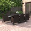 vidaXL Set da Pranzo da Giardino e Cuscini 9 pz in Polyrattan e Vetro
