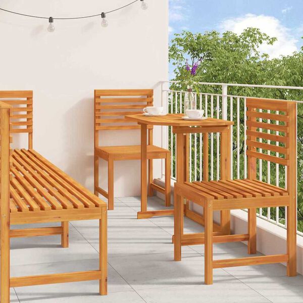 vidaXL Set Bistro da Giardino 6 pcs Marrone legno massello di acacia