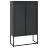 vidaXL Credenza Alta Nera 80x35x135 cm in Acciaio