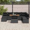 vidaXL Set Divano da Giardino con archiviazione 9 pcs Nero Poly Rattan