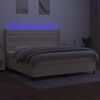 vidaXL Letto a Molle Materasso e LED bianco 200x200cm in Tessuto