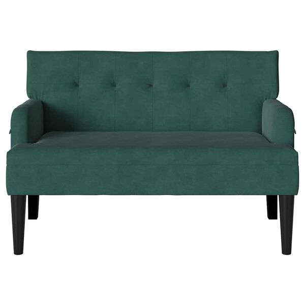 vidaXL Panca Chesterfield Verde Scuro 112 x 65.5 x 75 cm Velluto
