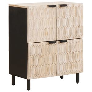 vidaXL Credenza con porta Finitura Bianco Lavato 60 x 33 x 75 cm