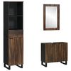 vidaXL Set di mobili per il bagno 3 pcs Marrone Noce Legno multistrato