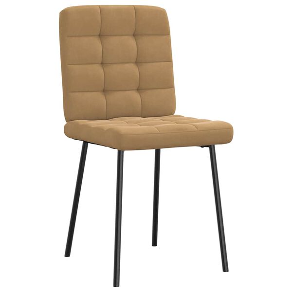 vidaXL Sedie da Pranzo 6 pz Marroni in Velluto