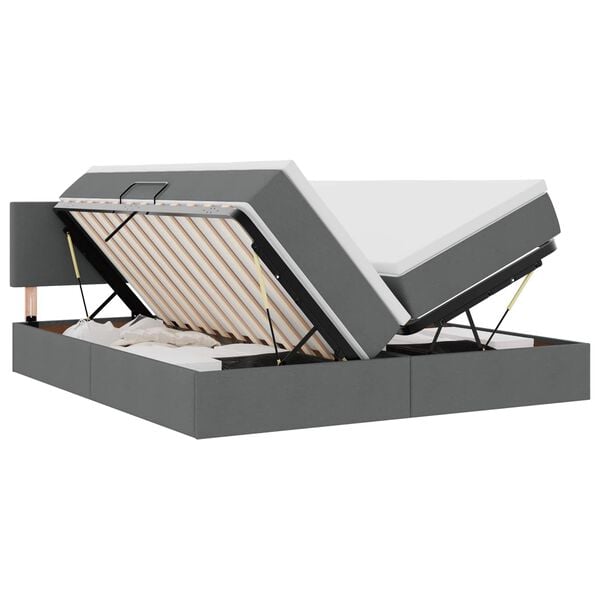 vidaXL Letto con Contenitore Grigio scuro 180 x 200 cm Pelle Sintetica