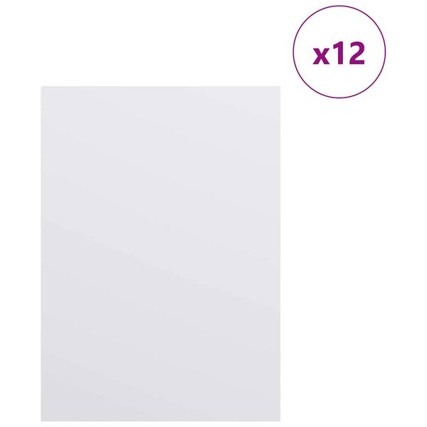 vidaXL Pannelli decorativi 12 pcs Bianco 15 x 21 x 0.27 cm