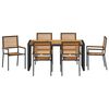vidaXL Set da Pranzo per Giardino 7 pcs Nero e Marrone polyrattan