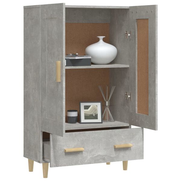 vidaXL Credenza Grigio Cemento 70x31x115 cm in Legno Multistrato