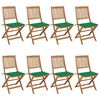 vidaXL Sedie Pieghevoli 8 pz con Cuscini Massello Acacia