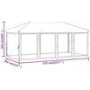 vidaXL Tenda per Feste Pieghevole con Pareti Laterali Bianco 3x6 m