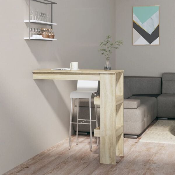 vidaXL Bancone da Muro Rovere Sonoma 102x45x103,5 cm Legno Compensato