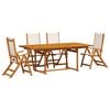 vidaXL Set Pranzo da Giardino 5pz Legno Massello di Acacia e Textilene