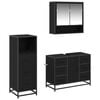 vidaXL Set di mobili per il bagno 3 pz Rovere Nero 80 x 33 x 60 cm