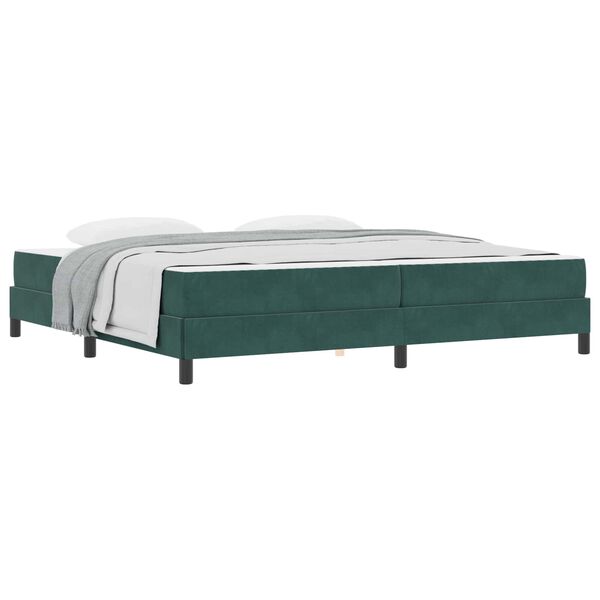 vidaXL Letto a molle con materasso Verde Scuro 200 x 210 cm Tessuto