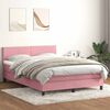 vidaXL Letto a Molle con Materasso e LED Rosa 140x210 cm in Velluto