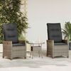 vidaXL Sedia da giardino reclinabile Grigio e Grigio Scuro polyrattan