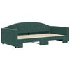 vidaXL Divano Letto con Letto Estraibile Verde Scuro 100x200cm Velluto