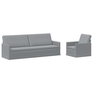 vidaXL Set di divani 2 pcs Grigio Chiaro Tessuto