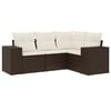 vidaXL Set Divano da Giardino 4 pz con Cuscini Marrone in Polyrattan