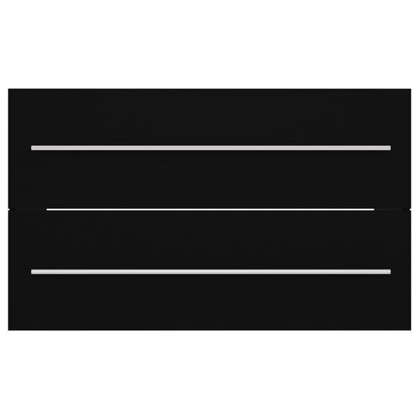 vidaXL Mobile con Lavabo Integrato Nero in Legno Multistrato