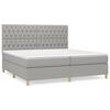 vidaXL Giroletto a Molle con Materasso Grigio Chiaro 200x200cm Tessuto