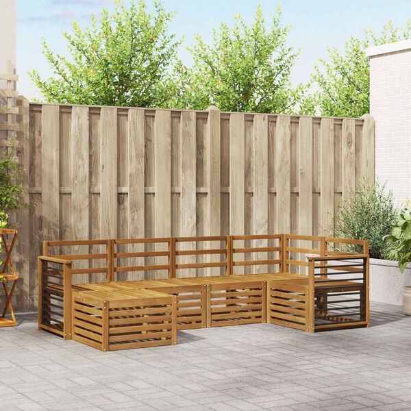 vidaXL Set divani 6 pcs Naturale Legno di Acacia Massello