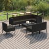 vidaXL Set Divani da Giardino 9 pz con Cuscini in Polyrattan Nero