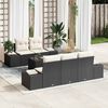 vidaXL Set Divano da Giardino con cuscino 6 pcs Nero polyrattan