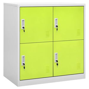 vidaXL Armadietto a Chiave Grigio Chiaro e Verde 90x45x92,5 cm Acciaio